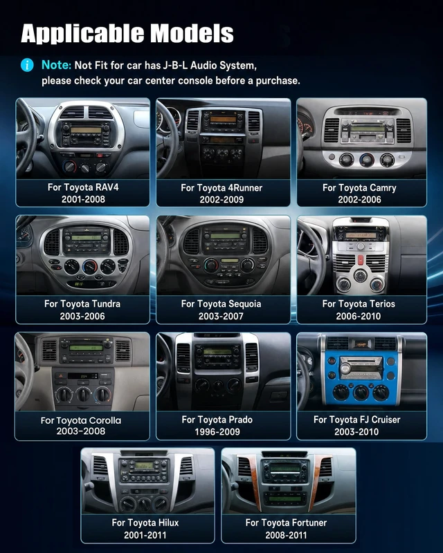 Alt view image 2 of 5 - SIXTOP Car Stereo Radio for Toyota Corolla/Toyota RAV4/Camry/Tundra/Sequoia/ 4Runner Wireless Apple CarPlay Android Auto 7 Inch HD Touch Screen Bluetooth FM/AM Mirror Link EQ USB SWC Backup Cam