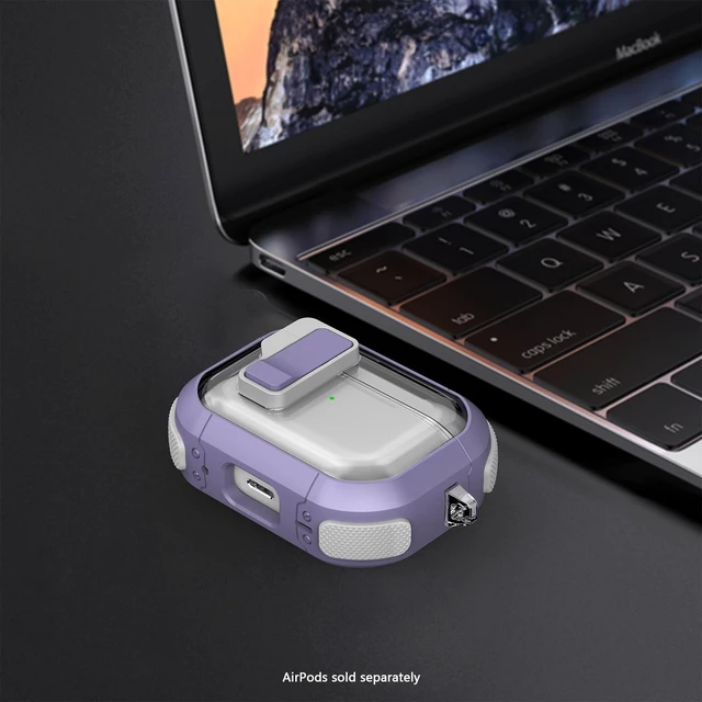Alt view image 4 of 5 - SaharaCase - AirPods Pro 3 Case - Secure Lock ^^ Venture-X Series - Clear/Purple
