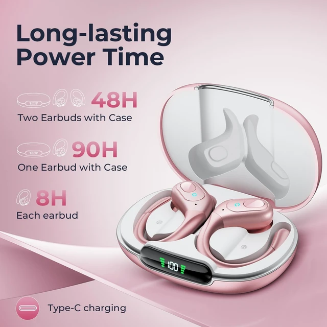 Alt view image 3 of 5 - occiam Active Noise Cancelling Earbuds Wireless Rose Gold