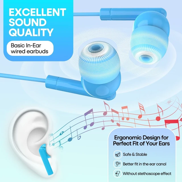 Alt view image 3 of 5 - Gaosen 200 Pack Wholesale Bulk Headphones for Kids School Students Children, Multi Colored Class Set Durable Earphones for Teens Children Gift and Adult Individually Bagged(200 Mixed)