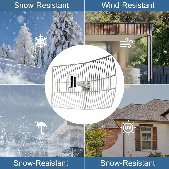 Alt view image 3 of 5 - WiFi Parabolic Directional Antenna Set 2.4G Outdoor High Gain External Kit