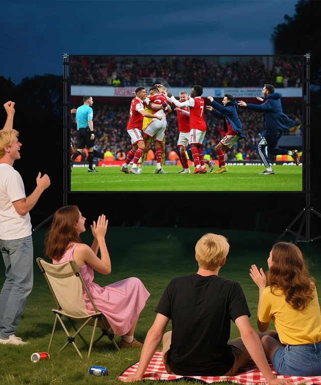 Alt view image 3 of 5 - STWUI Projector Screen with Stand - 150 Inch Portable Projector Screens Outdoor Indoor Projector Screen 16:9 4K HD Outdoor Movie Screen with Carry Bag,Enjoy Home Theater Projection Screen