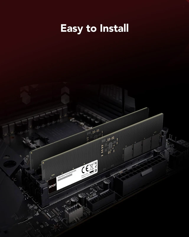 Alt view image 5 of 5 - Lexar UDIMM 8GB DDR5 RAM 5600 MHz, 288-Pin DDR5 UDIMM Computer RAM, High-Performance Gaming DRAM U-DIMM for PC Memory/Computer Memory, 1.1V, CL46-45-45-90 (LD5U08G56C46ST-BGS)
