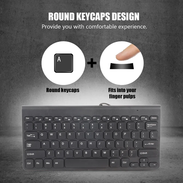 Alt view image 3 of 5 - QANYEGN Wired Keyboard and Mouse Combo, Ultra Thin Slim Design USB Keyboard and Mouse Set, Suitable for PC Laptop(Black)