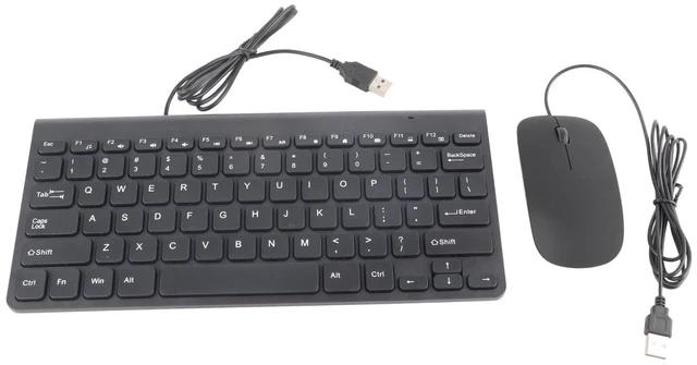 Main image of QANYEGN Wired Keyboard and Mouse Combo, Ultra Thin Slim Design USB Keyboard and Mouse Set, Suitable for PC Laptop(Black)