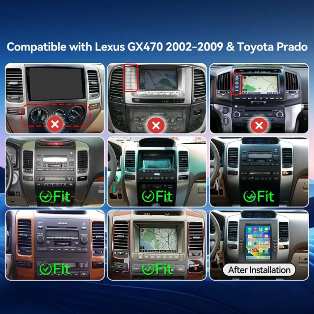Alt view image 2 of 5 - Binize Car Stereo for Lexus GX470 2002-2009 Wireless CarPlay Android Auto
