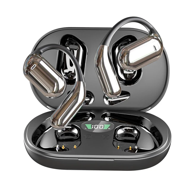 Alt view image 4 of 5 - Open Ear Bone Conduction Headphones Over Ear Earbuds with Ergonomic Earhook
