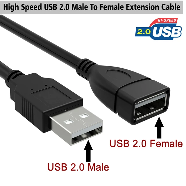Alt view image 3 of 5 - SaiTech IT 20 Pack USB 2.0 Male to Female Extension Cable 6 inch Black