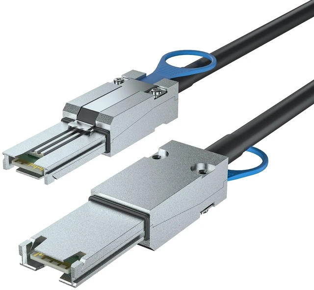 Alt view image 2 of 4 - H!Fiber.com 6G External Mini SAS SFF-8088 to SFF-8088 Cable, 6Gbps External Cable Attached SCSI, 26pin, 100-Ohm Impedance, 3-Meter(9.8ft), 30AWG