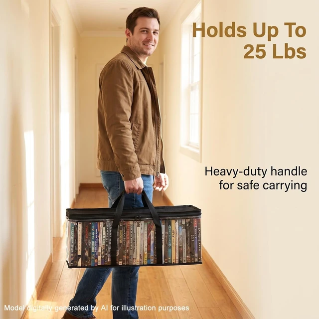 Alt view image 5 of 5 - Salajory 6-Pack Clear Blu-ray/DVD Storage Bags with Zipper & Handles