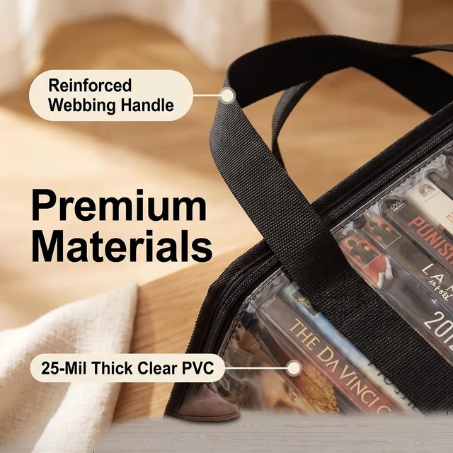 Alt view image 4 of 5 - Salajory 6-Pack Clear Blu-ray/DVD Storage Bags with Zipper & Handles