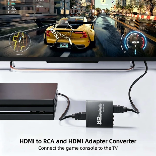 Alt view image 3 of 5 - XinYaa HDMI to RCA and HDMI Adapter Converter, 3RCA CVBS AV Composite Video Audio Adapter/Splitter, Support 1080P, PAL, NTSC, for HD TV, Older TV,Camera, Monitor, etc