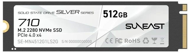 Main image of SUNEAST 512GB M.2 2280 NVMe Gen4x4 Internal SSD,Up to 6320MB/s Read