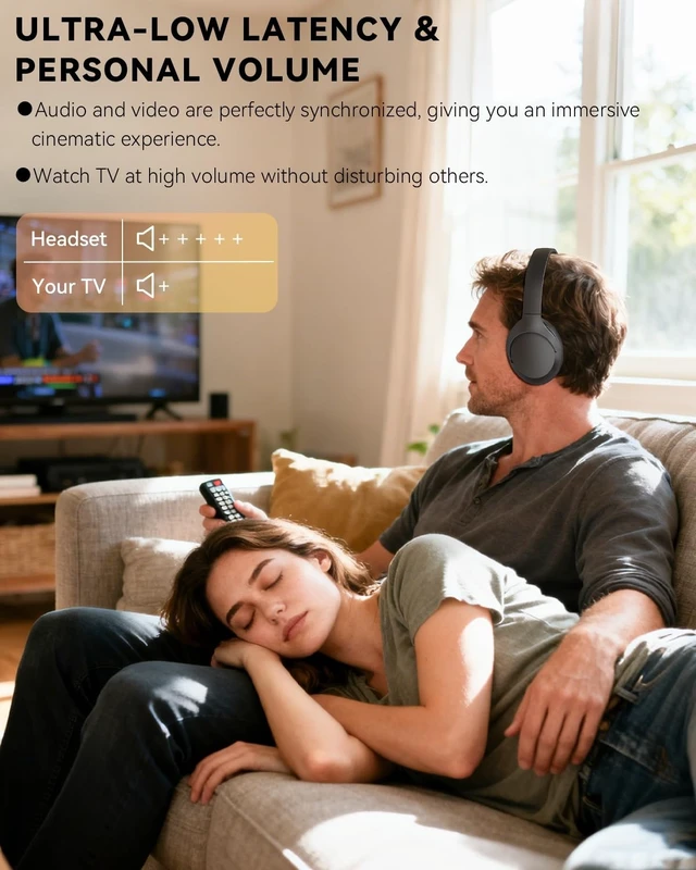 Alt view image 2 of 5 - ANSTEN Wireless Headphones for TV Watching and Pill Organizer