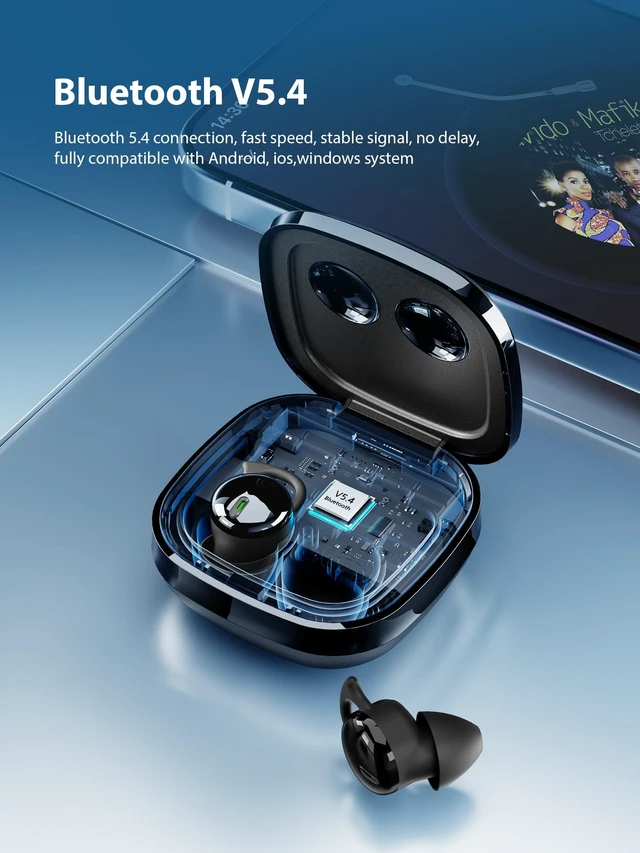 Alt view image 3 of 5 - Dawntide Invisible Sleep Headphones, Sleep Earbuds for Side Sleepers, Small Comfortable Noise Blocking Sleep Earphones,Bluetooth 5.3 Wireless Earbuds, in-Ear Ear Buds for Sleeping(Light Black)