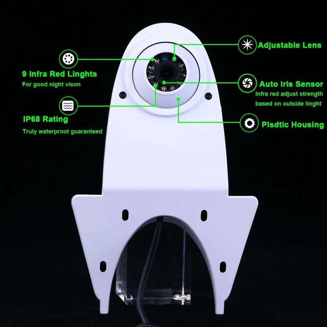 Alt view image 3 of 5 - Universal Camera Car Top Mount Rear View Reverse Parking Camera,Replacement for Citroen Berlingo Jumper Jumpy Nemo Dacia Dokker Van Nissan Navara HD All RV Models (White Camera with 7 inch Monitor)