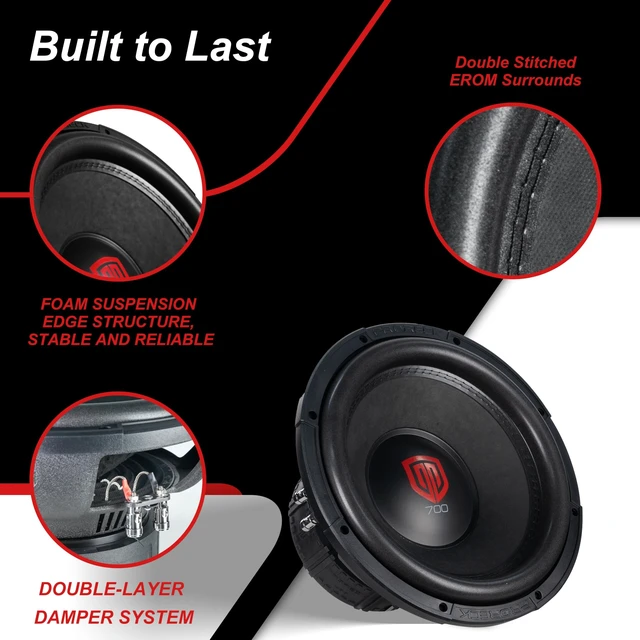 Alt view image 4 of 5 - PRORECK Car Subwoofer 7Series 10inch 1800W Max,800W RMS, Dual Voice Coil, Subwoofer for Car Audio Systems(1 Pair) (10Dual 4Ohm x 2)