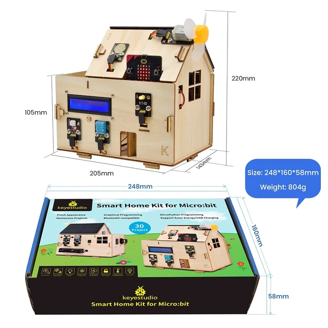 Alt view image 2 of 5 - KEYESTUDIO Microbit Smart Home Starter Kit, STEM Coding Project Kit 15+