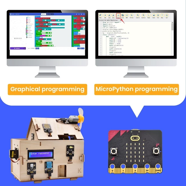 Alt view image 3 of 5 - KEYESTUDIO Microbit Smart Home Starter Kit, STEM Coding Project Kit 15+