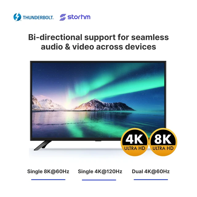 Alt view image 5 of 5 - STORHM Thunderbolt 4 Cable Intel Certified, Ultra-Fast 40Gbps Data Transfer, 8K Video, 100W Charging Unparalleled Performance and Compatibility (3FT)