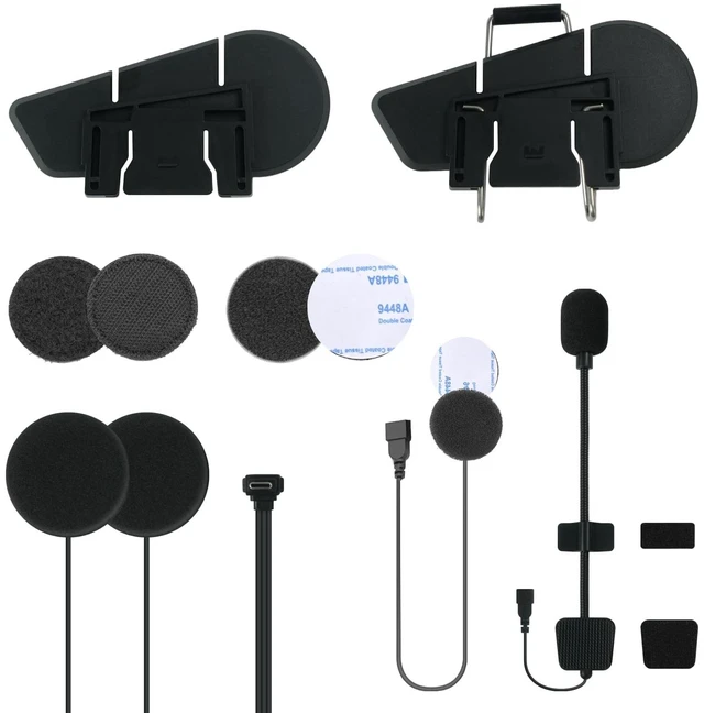 Main image of MAXRUNON D9 Motorcycle Helmet Bluetooth Headset Accessory Set-40mm High-Fidelity Speakers + Clip Base + Wired Mic + Boom Mic