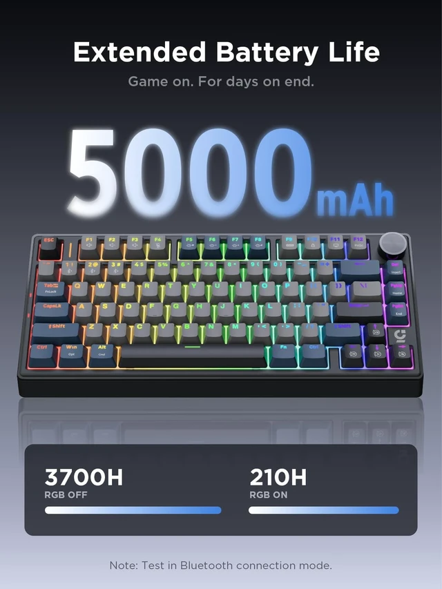 Alt view image 3 of 5 - wegear 75% Compact Mechanical Keyboard with Knob for PC/Mac/Laptop-Black