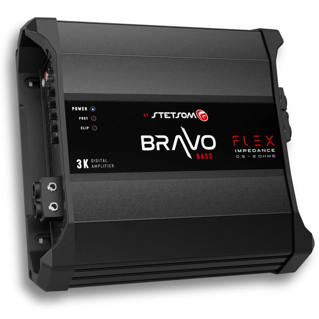 Alt view image 2 of 5 - Stetsom Bravo BASS Flex 3K Mono - Class D Car Audio Amplifier, Monoblock, 3000W RMS at Variable Impedance 0.5, 1, 2 Ohms, 3000x1, Smart Subwoofers Amp