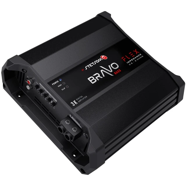 Alt view image 3 of 5 - Stetsom Bravo BASS Flex 3K Mono - Class D Car Audio Amplifier, Monoblock, 3000W RMS at Variable Impedance 0.5, 1, 2 Ohms, 3000x1, Smart Subwoofers Amp