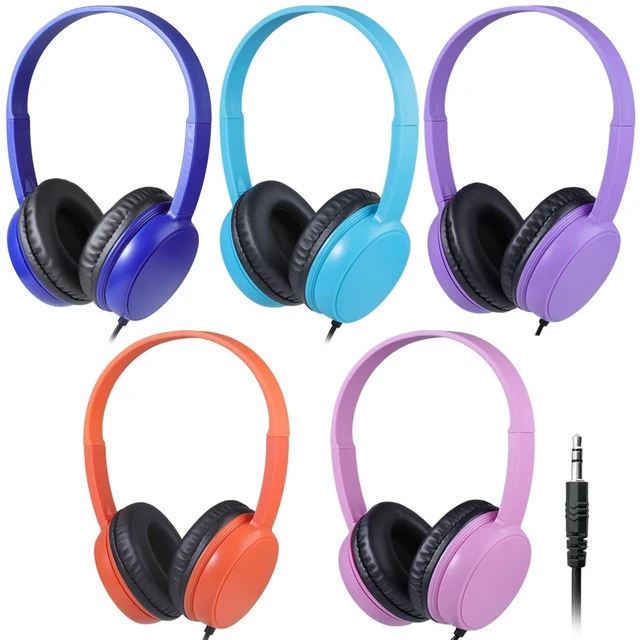 Main image of XOSDA 5 Pack Kids Bulk Headphones for Classroom School, Wholesale Class Set Comfy Earphones for Students Children Toddler Teens Boys Girls and AdultLS30,5 Mixed
