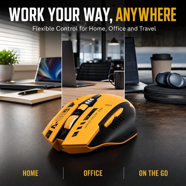 Alt view image 5 of 5 - INPHIC A9 Wireless Gaming Mouse, Rechargeable, 12800 DPI, RGB Light