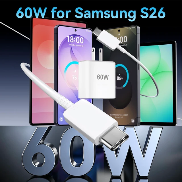 Alt view image 4 of 5 - 60W Super Fast Charger USB C, Type C Android Phone Charger Fast Charging