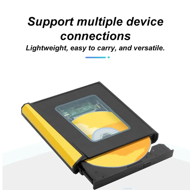Alt view image 2 of 5 - ETFJZZ External CD DVD Drive USB 3.0 Type-C CD Burner CD/DVD +/-RW Optical Drive, Slim Portable DVD Player Reader Writer Recorder for Desktop PC Windows 11/10/8/7 MacBook Mac Linux Mac OS