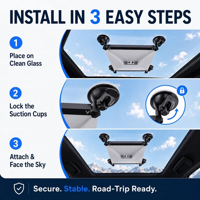 Alt view image 3 of 5 - Starlink Mini Mount, Suction Cup Glass Mount, Heavy Duty Base