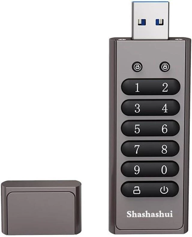 Main image of sasashui Secure Encrypted 64gb USB 3.0 Flash Drive - 256-bit Hardware Encryption, Password Protected, Compatible with MAC/Windows/Linux/Embedded Systems (64GB)