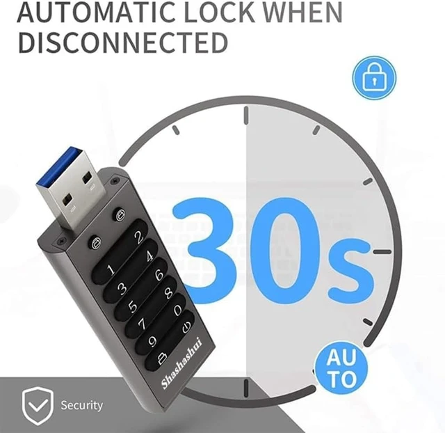Alt view image 2 of 5 - sasashui Secure Encrypted 64gb USB 3.0 Flash Drive - 256-bit Hardware Encryption, Password Protected, Compatible with MAC/Windows/Linux/Embedded Systems (64GB)