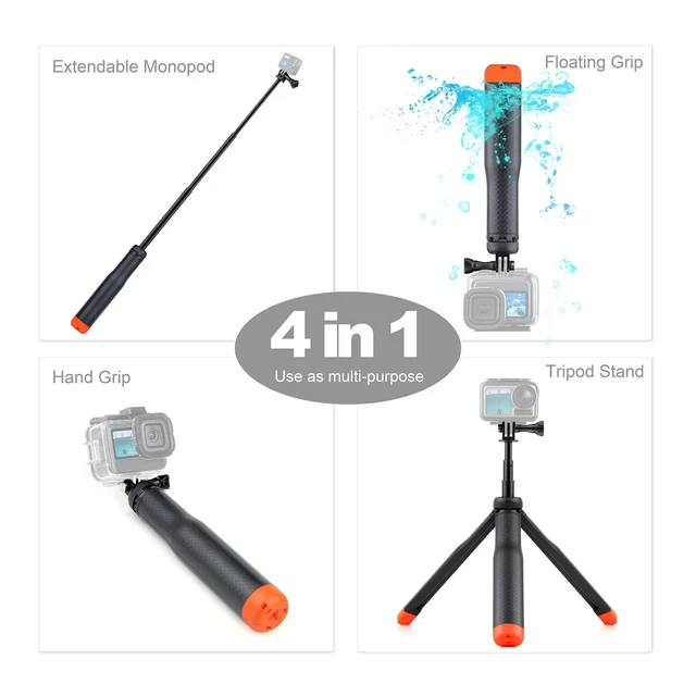 Alt view image 3 of 5 - Multi-use Handheld, extendable Selfie monopod, Portable Tripod, and Floating Device for GoPro Hero 3, 3+, 4,5,6,7,8, 9, 10, 11, 12, 13 Session, 2018, Cell Phones and Other Digital Cameras/cams
