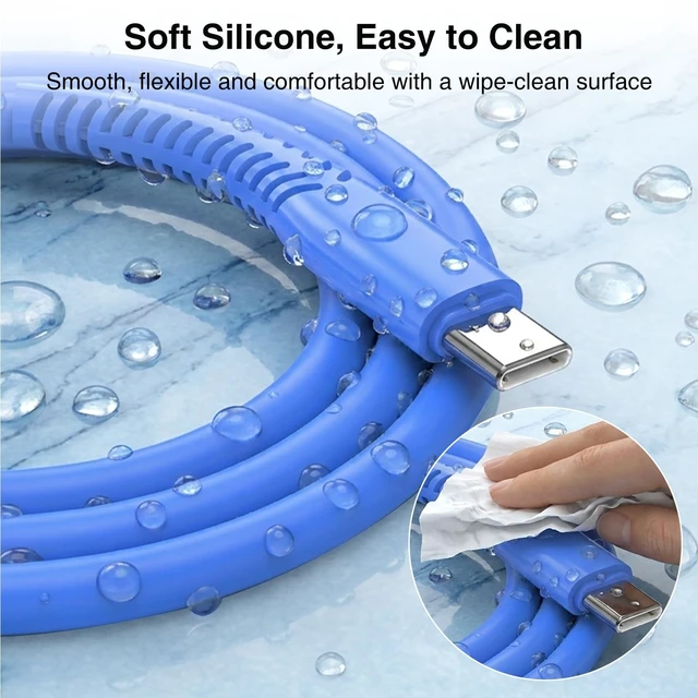 Alt view image 4 of 5 - 60w USB C Cable for iPhone 17e, 4Pack 3/6/6/10Ft Purple-Blue-White-White
