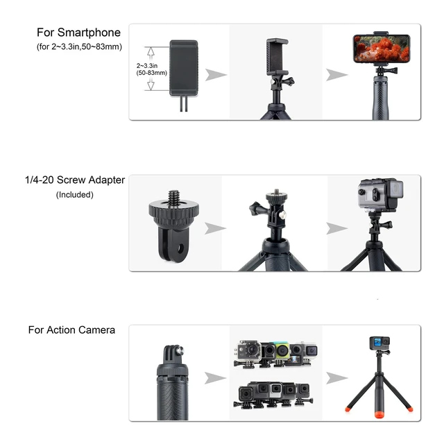 Alt view image 5 of 5 - Multi-use Handheld, extendable Selfie monopod, Portable Tripod, and Floating Device for GoPro Hero 3, 3+, 4,5,6,7,8, 9, 10, 11, 12, 13 Session, 2018, Cell Phones and Other Digital Cameras/cams