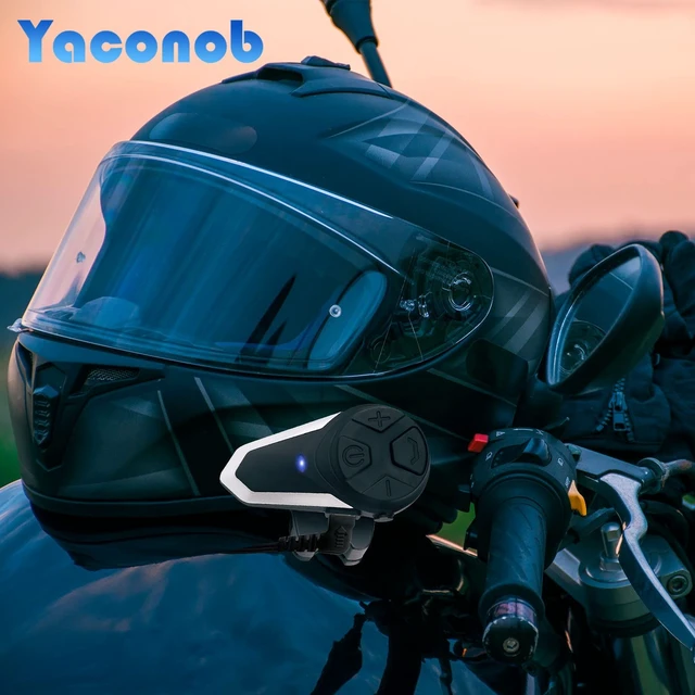 Alt view image 4 of 5 - Yaconob Motorcycle Bluetooth Headset BT-S3NS 1000m Motorcycle Helmet Bluetooth Radio Intercom Wireless Interphone to 2-3 Riders (Waterproof/Handsfree/Stereo Music/FM Radio/GPS/MP3 (2 Pack)