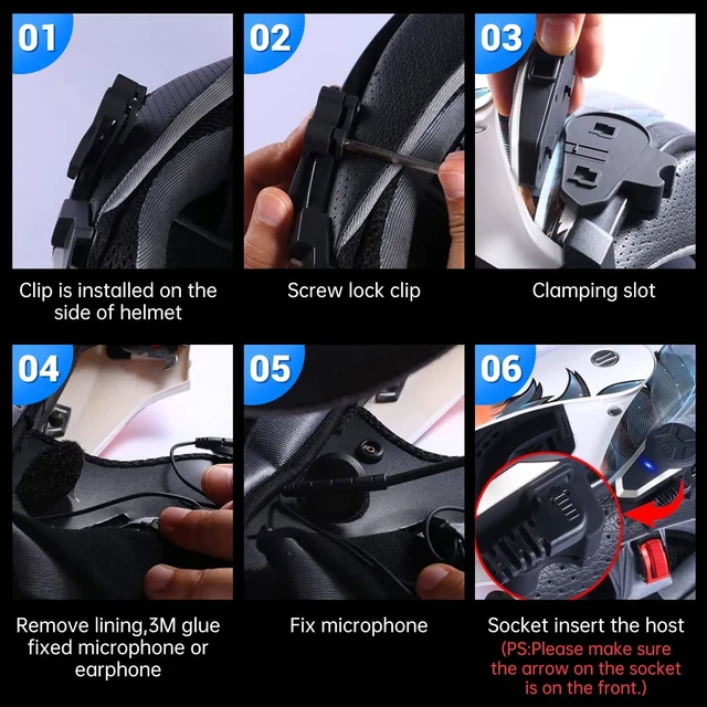 Alt view image 5 of 5 - Yaconob Motorcycle Bluetooth Headset BT-S3NS 1000m Motorcycle Helmet Bluetooth Radio Intercom Wireless Interphone to 2-3 Riders (Waterproof/Handsfree/Stereo Music/FM Radio/GPS/MP3 (2 Pack)