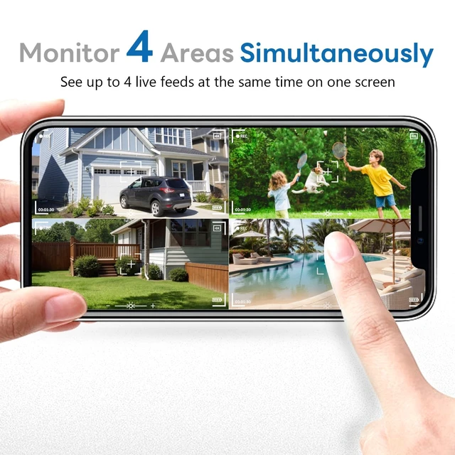 Alt view image 3 of 5 - Fociey 4K Solar Security Cameras Wireless Outdoor with Local Storage Base