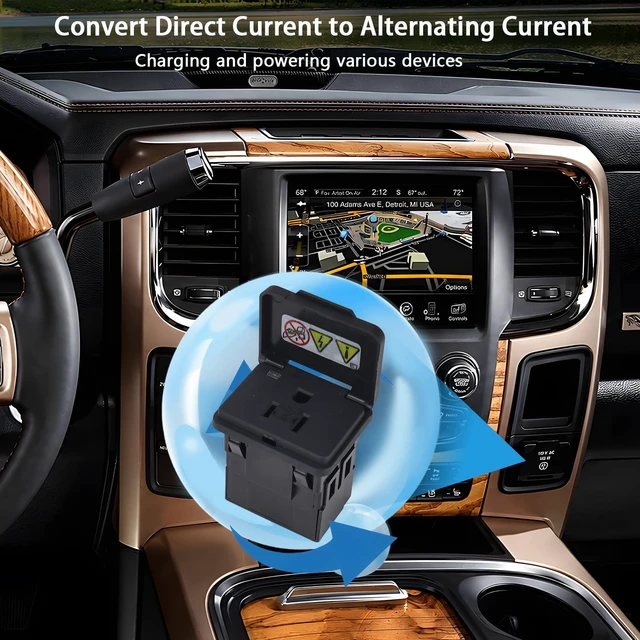 Alt view image 4 of 5 - 56046934AA Power Inverter Outlet 115V Fit for Jeep Grand Cherokee 2014-2021