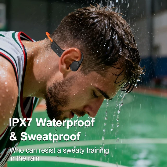 Alt view image 3 of 5 - Bone Conduction Headphones,IPX7 Waterproof Bluetooth Bone Headphones