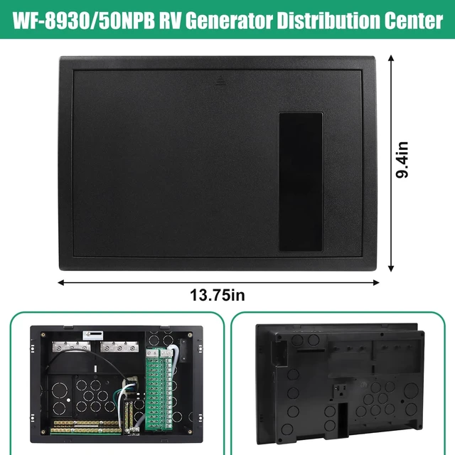 Alt view image 2 of 5 - WF-8930 RV Generator and Component30/50 Amp AC RV Power Distribution Center with 15 DC Circuits Black RV Power Center