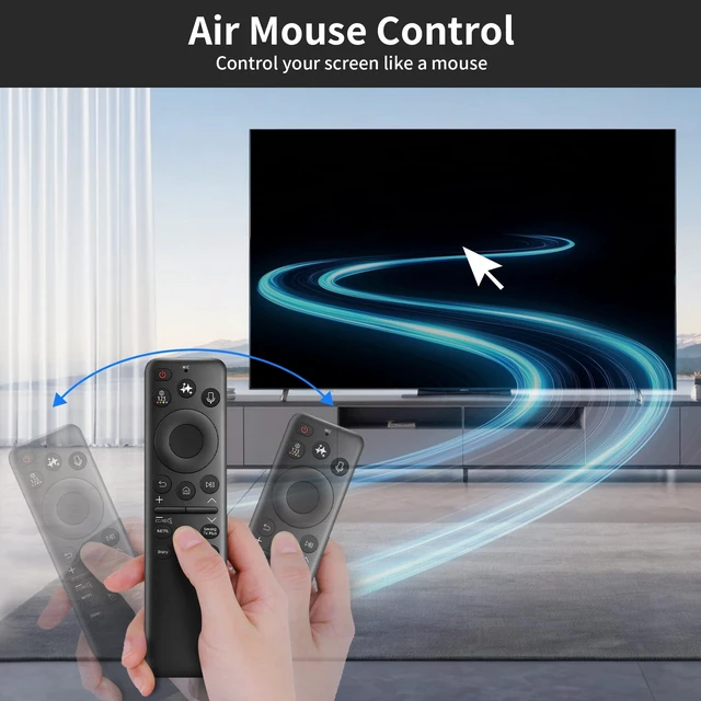 Alt view image 4 of 5 - Solar Remote Replacement for Samsung Smart TV, Voice & AI Smart Control with Pointer Function, 4 Shortcut Buttons, USB-C Rechargeable, Works with Neo QLED, QLED, Frame & Crystal UHD TVs