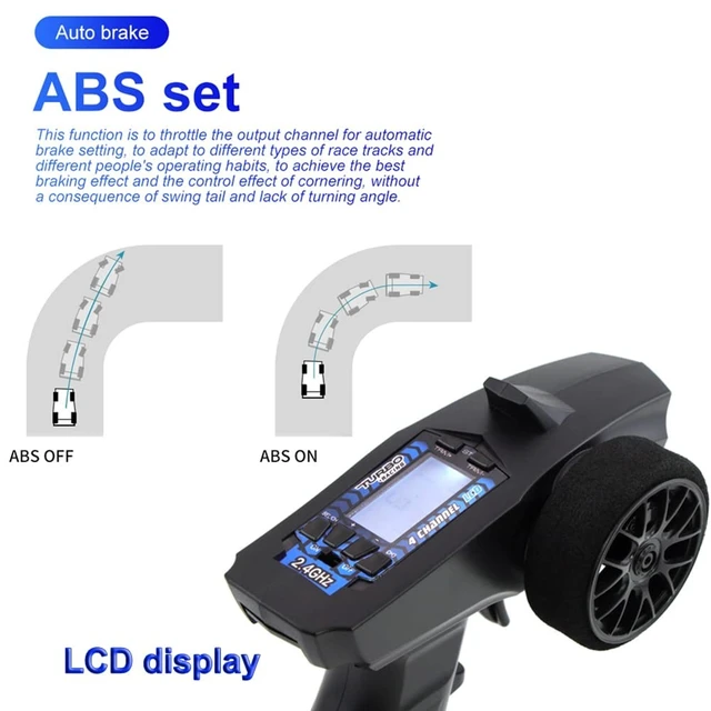 Alt view image 5 of 5 - havcybin Turbo Racing P32 91803G-C 2.4G 4CH RC Remote and Receiver Controller LCD Display with Waterproof Radio Transmitter for RC Car Boat (91803-C)