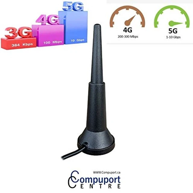 Alt view image 5 of 5 - The CompuPort 5G/LTE MIMO Magnetic Mount Antenna, with a Frequency Range of 600-960/1700-2700/3300-6000MHz, Supports 40 Bands and 261 Channels. It is Ideal for Rapid Installation.