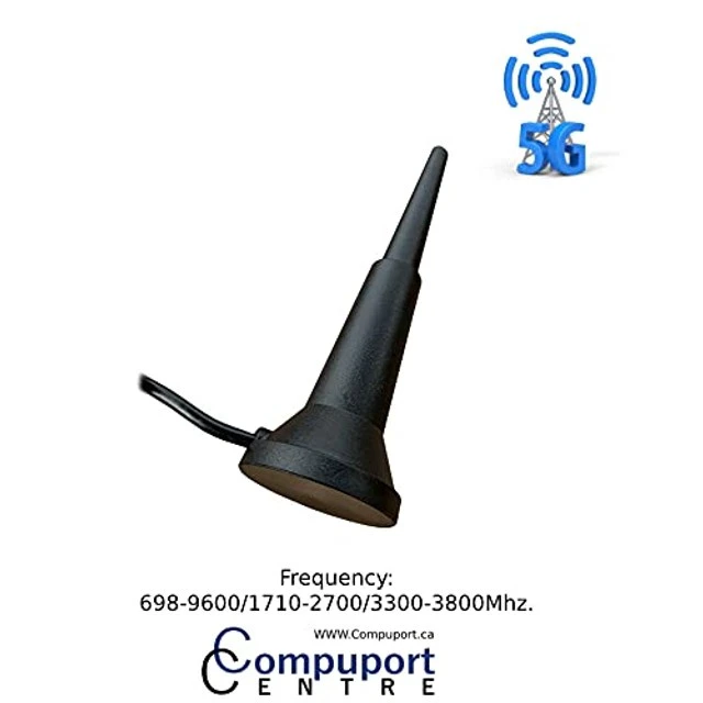 Alt view image 2 of 5 - The CompuPort 5G/LTE MIMO Magnetic Mount Antenna, with a Frequency Range of 600-960/1700-2700/3300-6000MHz, Supports 40 Bands and 261 Channels. It is Ideal for Rapid Installation.