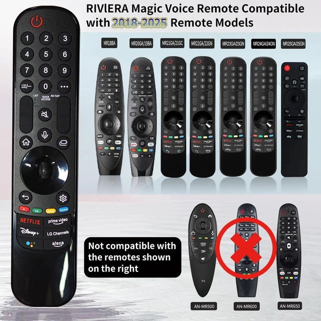 Alt view image 2 of 5 - RIVIERA Magic Remote for LG Smart ThinQ OLED Nanocell WebOS UHD TV with Voice and Pointer Function Compatible with Year 2018-2025 MR22/21/20GA MR18BA MR23/24/25GN