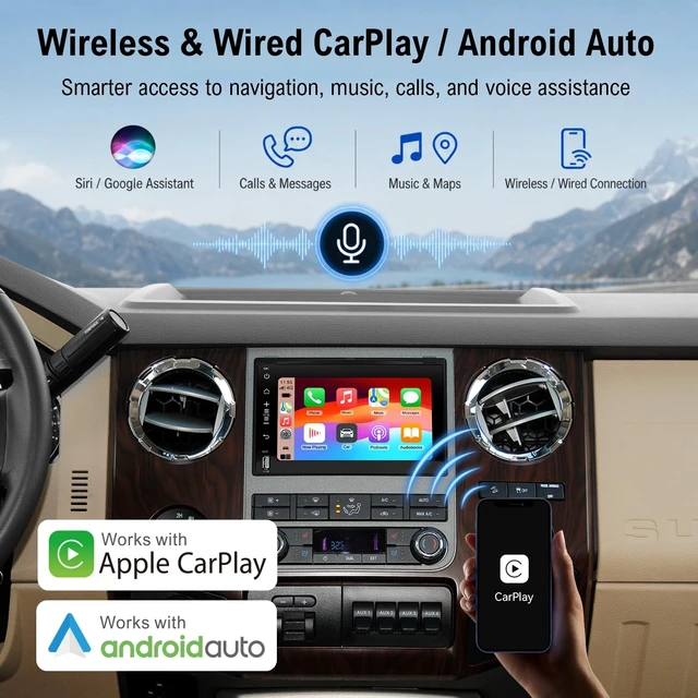 Alt view image 2 of 5 - Replacement Car Radio Stereo for Ford 7'' Linux Head Unit (2004-2014)